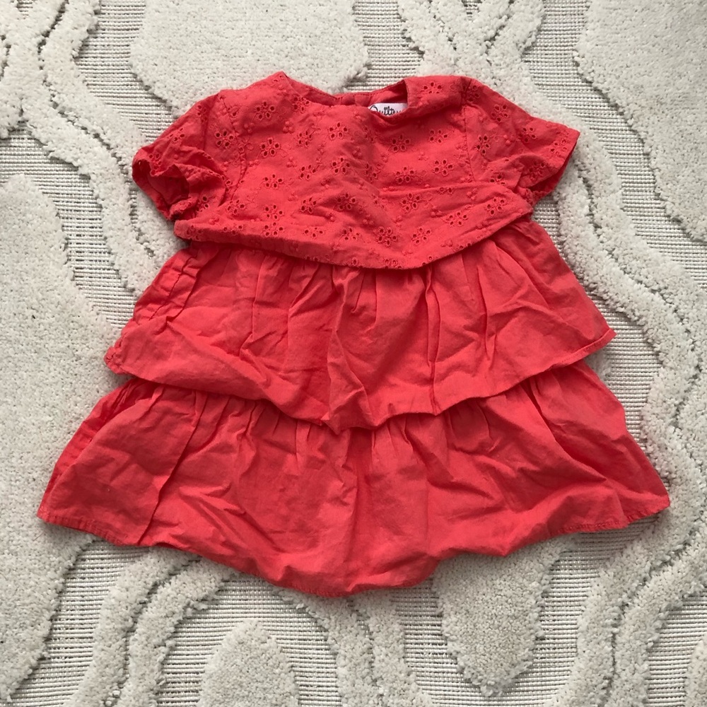 Quiltex baby girl ruffle dress sz: 12 mos